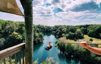 Ziplining in the Ocala area.